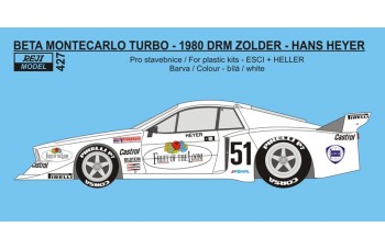 Decal – Lancia Beta Montecarlo Turbo - 1980 DRM Zolder #51 - Heyer 1/24